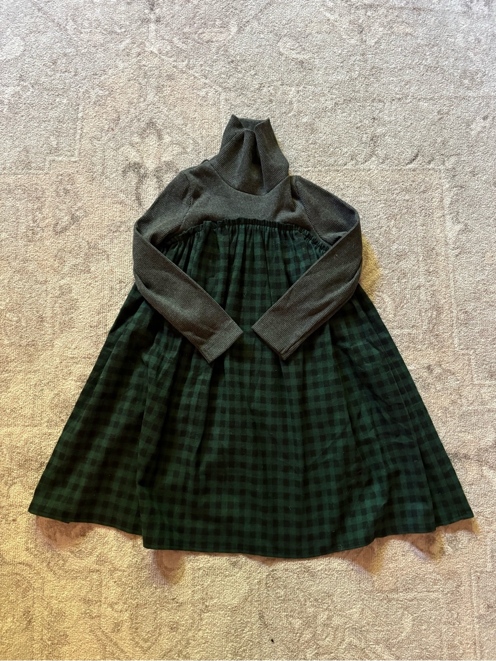 Caroline Bosmans Green Plaid Dress 6y